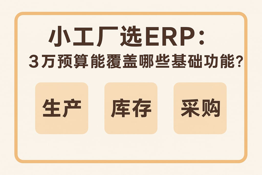  小工厂选ERP：3万预算能覆盖哪些基础功能？生产、库存、采购  